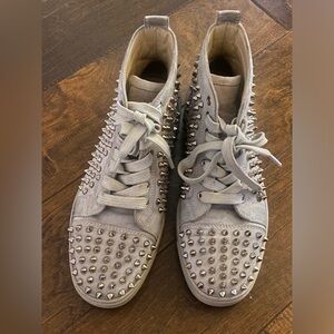 ❤️♥️Authentic Christian Louboutin White
Ivory Flat Calf Spikes Shoes...